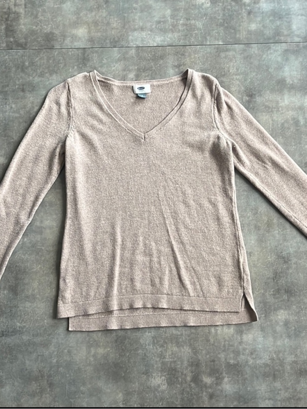 Old Navy Taupe V-Neck Lightweight Knit Top